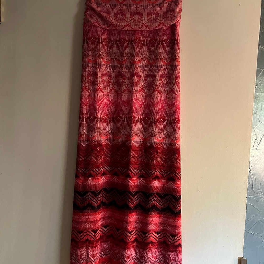 Cato Pink and Red Ombre Maxi Skirt